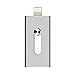Produktbild Pawaca USB-Stick 128GB Portable iPad Memory Stick Schnelle Geschwindigkeit OTG U Disk für IOS Android PC Laptops 3 in 1 Speicher Erweiterung Triple Port USB 2.0(Silber)