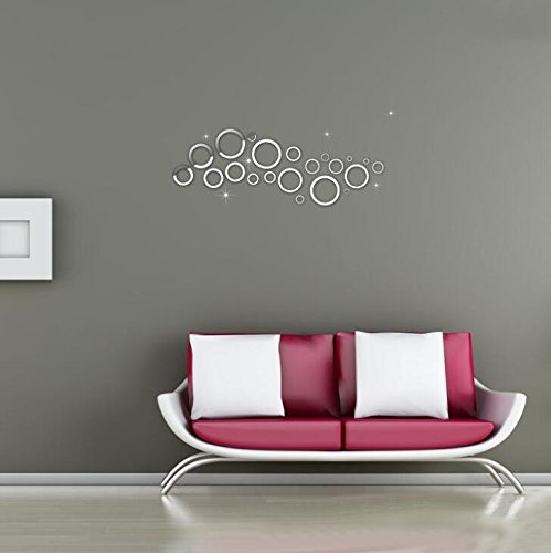 Wandtatto Spiegel Aufleber Wandaufkleber 3D Acryl Spiegel Rund Wandsticker Pusheng - 2
