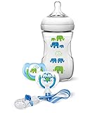 biberones y chupetes ecologicos Incluye: 1 biberón natural 260 ml, 2 chupetes 6-18 meses, 1 clip para chupete
