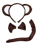 petitebelle braun Affe Stirnband Schleife Schwanz 3-teiliges Kostüm für Kinder Gr. One size, braun