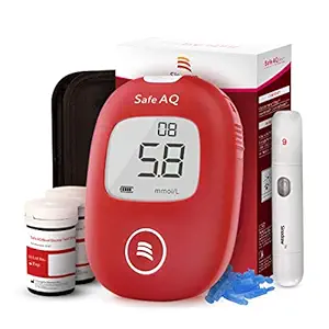 Sinocare Blood Glucose Monitor Safe-AQ Smart Diabetes Testing Kit with Codefree Test Strips and Painfree Lancets Blood Sugar Meter Glucometer For UK Diabetics - in mg/DL