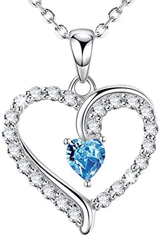 ZavestYou Are the Only One in My Heart Necklace for Women 925 Sterling Silver Heart Pendant June July Birthstones Jewellery Wife Mum Birthday Gifts Her