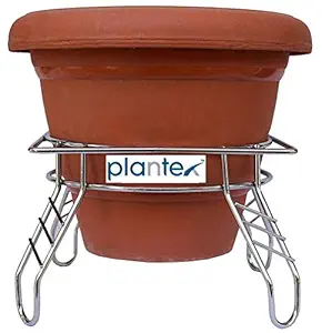 Plantex Heavy Stainless Steel Plant Pot Stand - Planter Stand - Matka Stand Chrome Plated