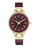 Anne Klein Damen Analog Quarz Uhr mit Leder Armband AK/N1408BYBY