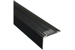 Stair Edge Nosing Trim - 900mm x 46mm x 30mm - Anti Slip Tread - Nose Edging - Screw Down by FloorPro® (Black)