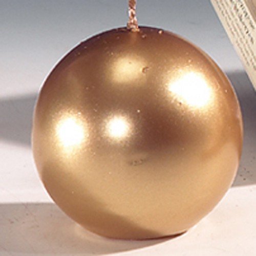 Preisvergleich Produktbild Kugelkerze 7cm gold