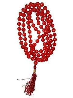 REBUY Carnelian Crystal Healing Stone Mala 108+1 Prayer Beads for Men and Women, Gemstone Mala, 8 mm Bead Size