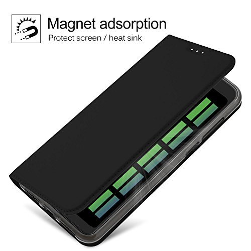 Cubot X18 HÃ¼lle, KuGi Cubot X18 Flip Bookstyle Kompletter Schutz Mit Magnetverschluss und Standfunktion Tasche Etui Cover Case SchutzhÃ¼lle fÃ¼r Cubot X18 Smartphone (Schwarz)