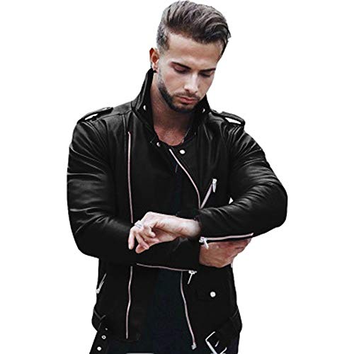 CICIYONER ❤Slim Fit Jacke❤ Männer Mantel❤Streifen Wolljacken ❤Reißverschluss Pilotenjacke ❤Taschen Steppjacke ❤Kurzmantel Trenchcoat S-XXXL