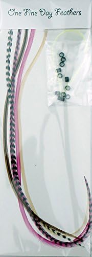Feather Hair Extensions 5 Pack + Rings / Loop (Pink Naturals)