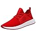 Produktbild Mode Canvas Laufschuhe Herren,Absolute Männer Fliegende Weben Tuch Kreuzgurte Sportschuhe 2018 Sommer Neue Flache Schuhe Spitz Gym Schuhe Freizeitschuhe Leinwand Sneaker (EU:42/CN:43, Rot)