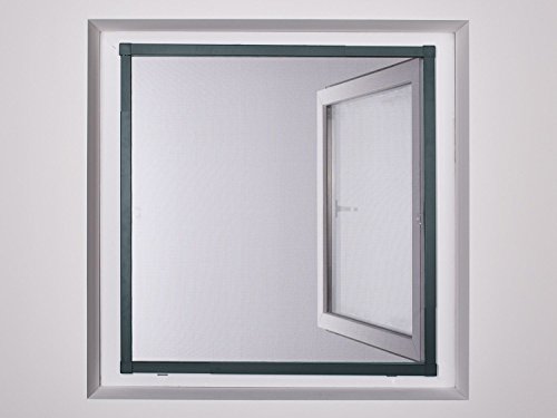 Preisvergleich Produktbild POWERFIX Teleskop Insektenschutzfenster (anthrazit), Aluminium-Rahmen / Fiberglas-Gewebe, ohne Bohren / Sägen, teleskopisch, individuelle Größe durch zusammenschieben / ausziehen, max. 120 x 140 cm