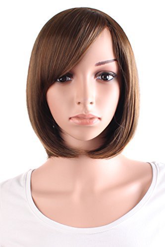 MapofBeauty Beautiful Women's Short Straight BOB Wig (Light Brown)