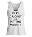 Snoogg Play Cricket And Hit Wicket White Womens Tunic Casual Beach Fitness Vests Tank Tops Sleeveless T shirts RS.799.00