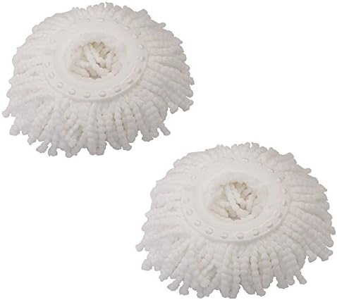 Morebeauty Lot Of 2 Replacement Mop Micro Head Refill Hurricane For 360° Spin Magic Mop Home Clean Tools (White)