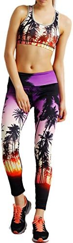 Print Yoga Clothing Stretch Slim Was Thin Shaping Sportswear (Suit,M)