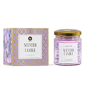 Shalom Candle Store Handmade Lavender Scented Soy Wax Jar Candle for Home Decoration/Aromatherapy- 32+ Hrs