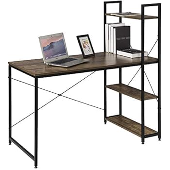 Relaxdays Computertisch Holz, Tastaturauszug, Bürotisch ausziehbar