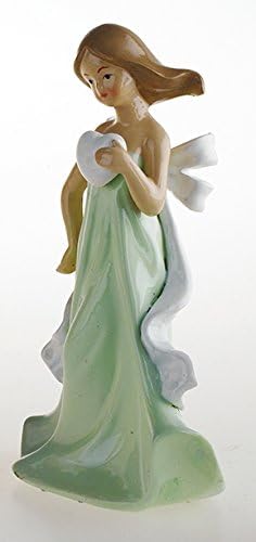 Dama with Coloured Heart Gloss Green Resin 9 x 7 x 15 cm Wedding Favours