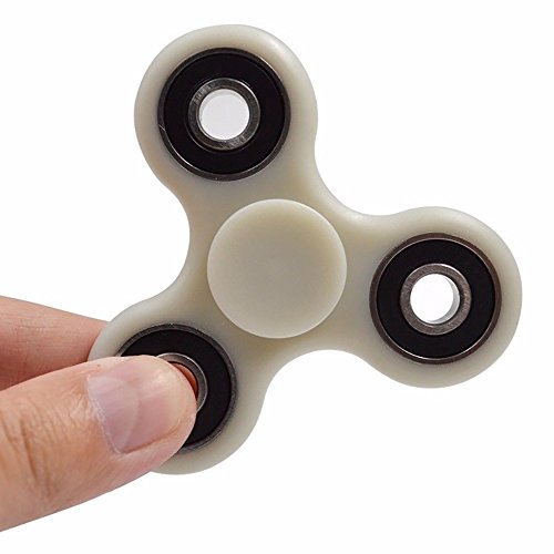 Fidget Spinner Tri Fidget glühend in dunkler Hand Spinner Keramik Ball EDC Schreibtisch Fokus Spielzeug für Kinder / Erwachsene (weiß) - 4