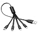 Produktbild Chafon Multi-Ladekabel, Ladegerät für mehrere Geräte, hochwertig, USB 2.0 mit 1 x Micro-USB / 1 x USB C / 2 x 8-poliger Lightning-Stecker für iPhone, iPad und Android Smartphone und mehr.