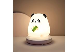 COMELY Lampka nocna dla dzieci, lampka nocna LED w kształcie pandy w 3 kolorach, silikonowa lampka nocna LED z możliwością ładowania, lampka nocna dla dzieci, do sypialni i na prezenty
