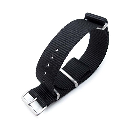 MiLTAT 21-mm-Uhrarmband, NATO-Militr-Uhrarmband, G10ballistisches Nylon, Farbe: Schwarz, gebrstet MiLTAT 21-mm-Uhrarmband, NATO-Militr-Uhrarmband, G10ballistisches Nylon, Farbe: Schwarz, gebrstet