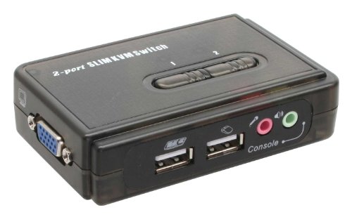 INLINE KVM Switch Adapter (2-Port, VGA, USB, Audio) schwarz