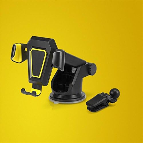 Car phone stand Gravity sucker navigation bracket instrument table automatic lock car phone holder , yellow