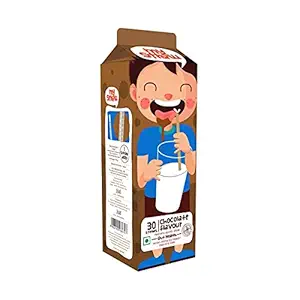 MyStraw - Flavoured Probiotic Straw for Gut Health, Bacillus Coagulans 1 Billion CFU, Probiotics for Kids provides Digestive Support & Boost Immunity, Non-Plastic Straws (Chocolate, 30 - Boy Character)