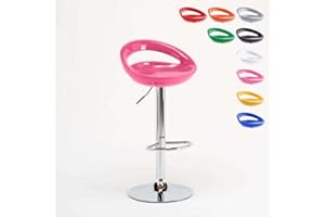 Produce Shop Sgabello da bar cucina alto penisola girevole regolabile poggiapiedi Hollywood - Rosa