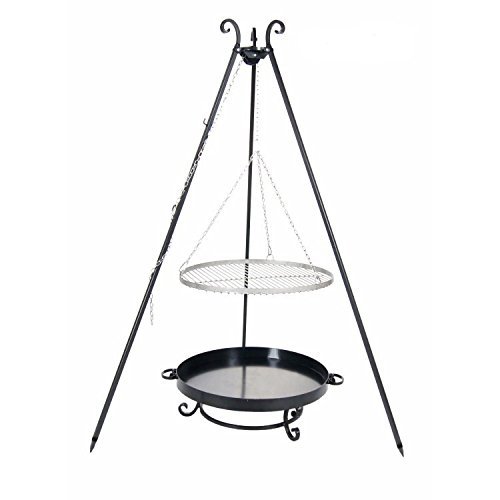 Preisvergleich Produktbild Schwenkgrill Dreibein Edelstahl 60cm inkl. Feuerschale "Pan 32" 70cm