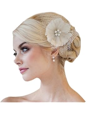 Braut Haarschmuck Haarblume Fascinator Blüte Blume Netz Haargesteck Hochzeit