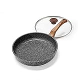 NBSXR Poêle à Frire antiadhésive de 11 Pouces avec Couvercle, avec poignée en bakélite résistante à la Chaleur, poêle de Cuisson sans APFO ni PTFE, pour poêle à Induction éléctrique au gaz