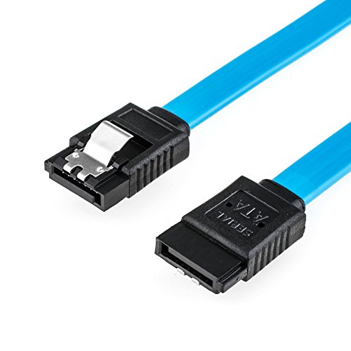 Anpro Einbauset Einbaurahmen für 2,5 Zoll Festplatten / SSD’s auf 3,5″ Adapter Mounting Frame Halterung Schienen. Inkl.5 Stück S-ATA III HDD / SSD Datenkabel – 2x Stecker gerade – bis 6 Gbit/s, Blau - 5