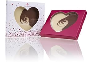 CHOCOLISSIMO - Regalo D'amore - Cuore di Cioccolato Bianco e al Latte - Idee Regalo per Compleanno, Donna, Uomo, Mamma, Papà, Regalo di San Valentino - Cioccolatini da Offrire