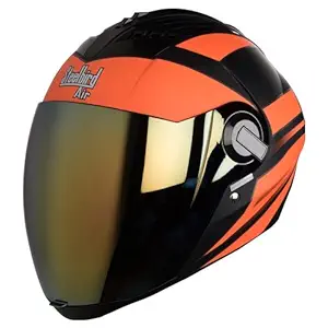 Steelbird SBA-2 Streak Glossy Black and Orange with Golden Visor,600 mm