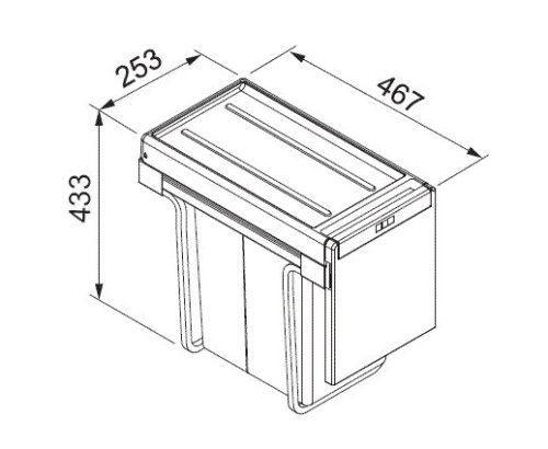 FRANKE Sorter Cube 30 / Handauszug Abfalltrennsystem / 2 x 15 l Behälter / 134.0039.553 - 2