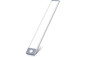HIBOITEC Motion Sensor Wardrobe /Closet Light USB Rechargeable 2500mAh Cupboard Lights 54 LED Wireless Under Cabinet Lighting Stick-on Kitchen Stairs Hallway, 2 Sensor Mode (Motion, Motion & Light)