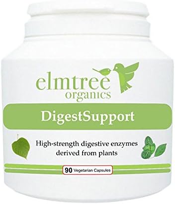 Elmtree Organics - Plant Digestive Enzymes Formula Tablets - Recommended by Renowned ND Max Tomlinson in Marie Claire magazine for bloating and digestion - Suitable for Vegetarians- 90 Capsules Per Pot