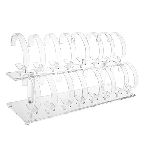 MagiDeal Acryl-2-Tier Schmuckständer Schmuckhalter Armbandständer Uhrenständer
