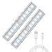 Produktbild AngelaKerry 2er Set 10 LED USB Wiederaufladbar Magnetisch Bewegungsmelder Nachtlicht,auto EIN/AUS Schrankbeleuchtung,tragbar schnurlos kleben Irgendwo für Schränke Kleiderschrank
