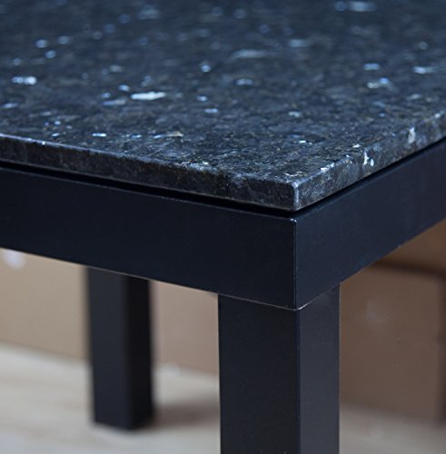 Große Arbeitsplatte Küchenplatte, Servierplatte oder Tischplatte aus poliertem Granit, dunkelblau-grau mit Design, Unikat Handarbeit 60 x 48 x 1,8 cm, 12KG - 6