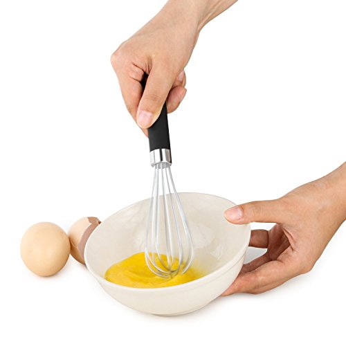 DRAGONN Edelstahl Schneebesen Set, Ei, Milchaufschäumer, Milk & Egg Beater Mixer, Geschirr für mischen, Schlagen und Rühren, Set von 3 - 6