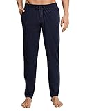 Gummibund mit Tunnelzug Schiesser Herren Mix & Relax Hose Lang Schlafanzughose, Blau (Dunkelblau 803), Medium (Herstellergröße: 050)