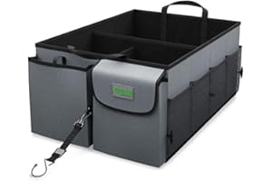 ELAORY Kofferraum Organizer - Zusammenklappbar, Automotive Kofferraumtasche die Lagerung mit Verstellbaren Riemen -Auto Zubehör Innenraum (Gray1)