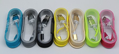 benisto Micro USB Kabel Apple Ladekabel Lightning bunt nylon Mikro Typ C für z. B. iPhone 6 5 4 Handy geflochten Handyladekabel Ladegerät (Grün) - 2
