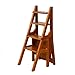 Produktbild RMJAI American Folding Stair Chair Massivholz 4 Stufen Leiter Hocker, Mehrzweck-Blumenständer Doppelzweck-Regalhocker Hoher Leiterstuhl, 4 Farben Optional Tritthocker (Farbe : C)