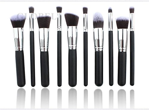 10pcs Kabuki Style Professional Make up Brush Set Foundation Blusher Face Powder - GLOBEL ELECTRONICS®