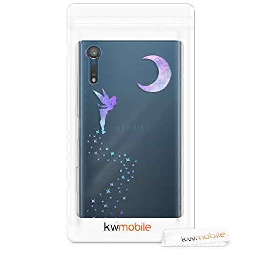 kwmobile Funda para Sony Xperia XZ XZs - Carcasa Protectora de  TPU  con dise  o de Hada en  Violeta Menta Transparente 
